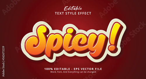 Editable text effect, Spicy text on red color style effect