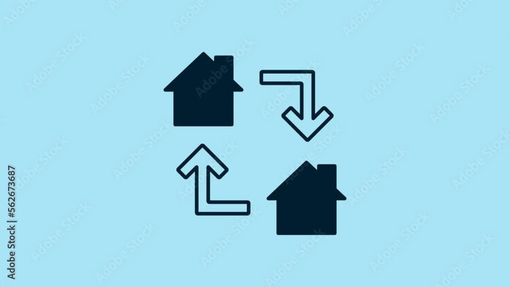 Blue Online working icon isolated on blue background. Freelancer man working on laptop at his house. Remote work. Distant job concept. 4K Video motion graphic animation Blue Online working icon isolated on blue background. Freelancer man working on laptop at his house. Remote work. Distant job concept. 4K Video motion graphic animation