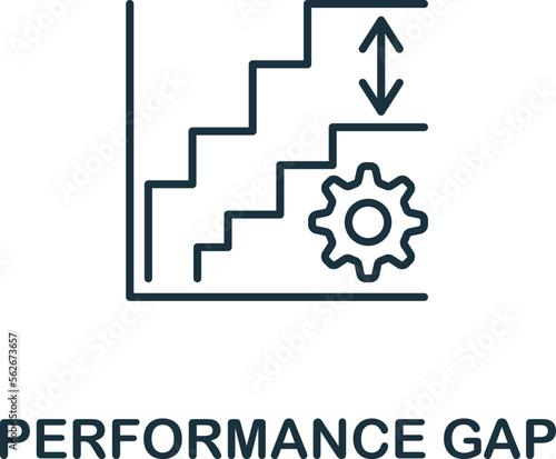 Performance Gap icon. Monochrome simple Talent Development icon for templates, web design and infographics