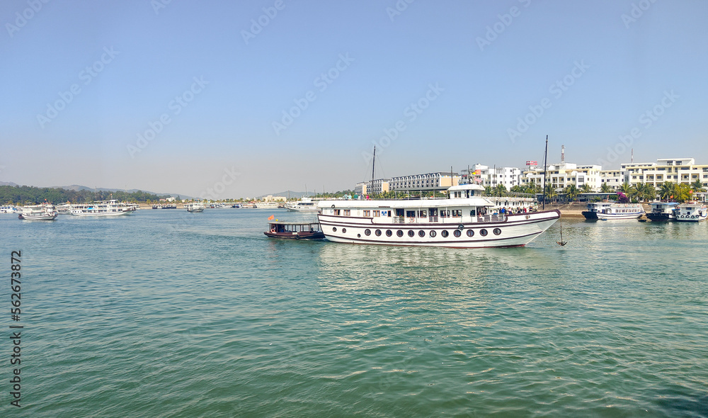 Touristic boats at Ha Long Bay. South China Sea, Vietnam