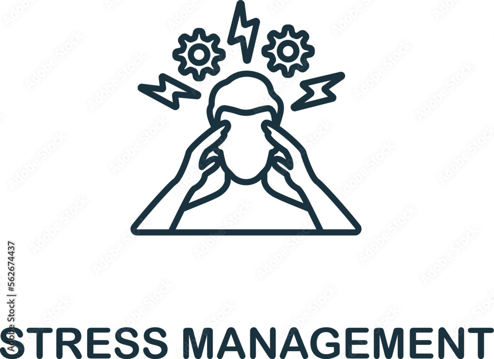 Stress Management icon. Monochrome simple Time Management icon for templates, web design and infographics Stress Management icon. Monochrome simple Time Management icon for templates, web design and infographics