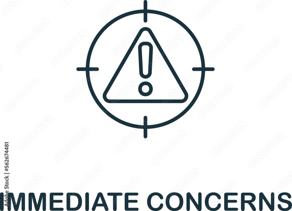 Immediate Concerns icon. Monochrome simple Time Management icon for templates, web design and infographics Immediate Concerns icon. Monochrome simple Time Management icon for templates, web design and infographics