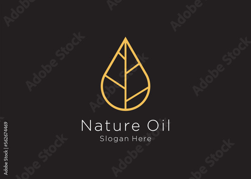 nature oil pure logo design symbol