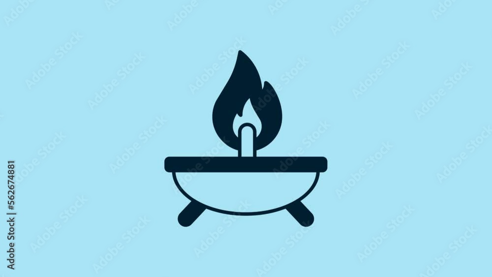 Blue Aroma candle icon isolated on blue background. 4K Video motion graphic animation Blue Aroma candle icon isolated on blue background. 4K Video motion graphic animation