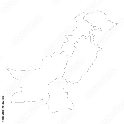 Pakistan political map of administrative divisions