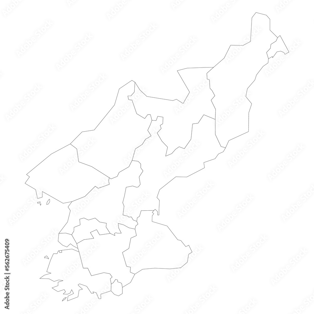 North Korea political map of administrative divisions North Korea political map of administrative divisions