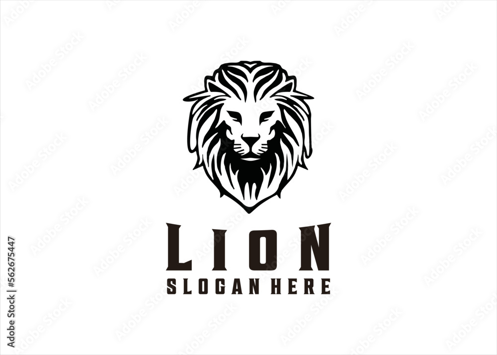 lion face logo animal mascot 