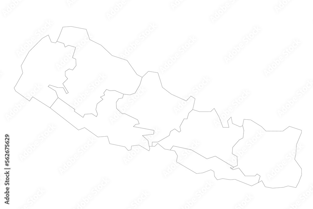 Fototapeta premium Nepal political map of administrative divisions