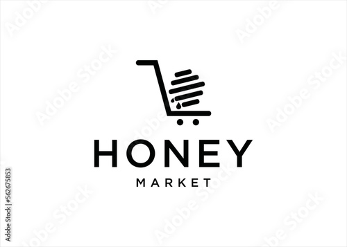 hive store logo cart sell buy concept