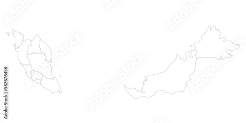 Malaysia political map of administrative divisions