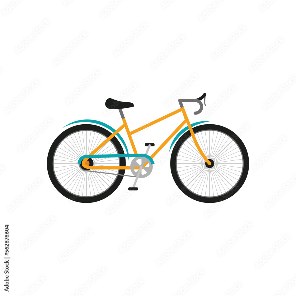 Mountain bike with gear.Vector illustration.