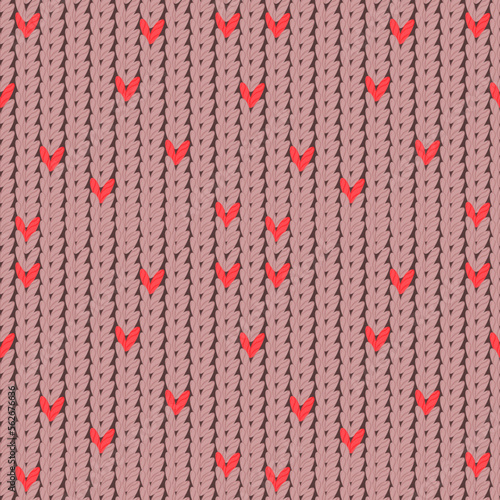 Knitted texture. Seamless knitted pattern brown.Warm wool sweater texture.