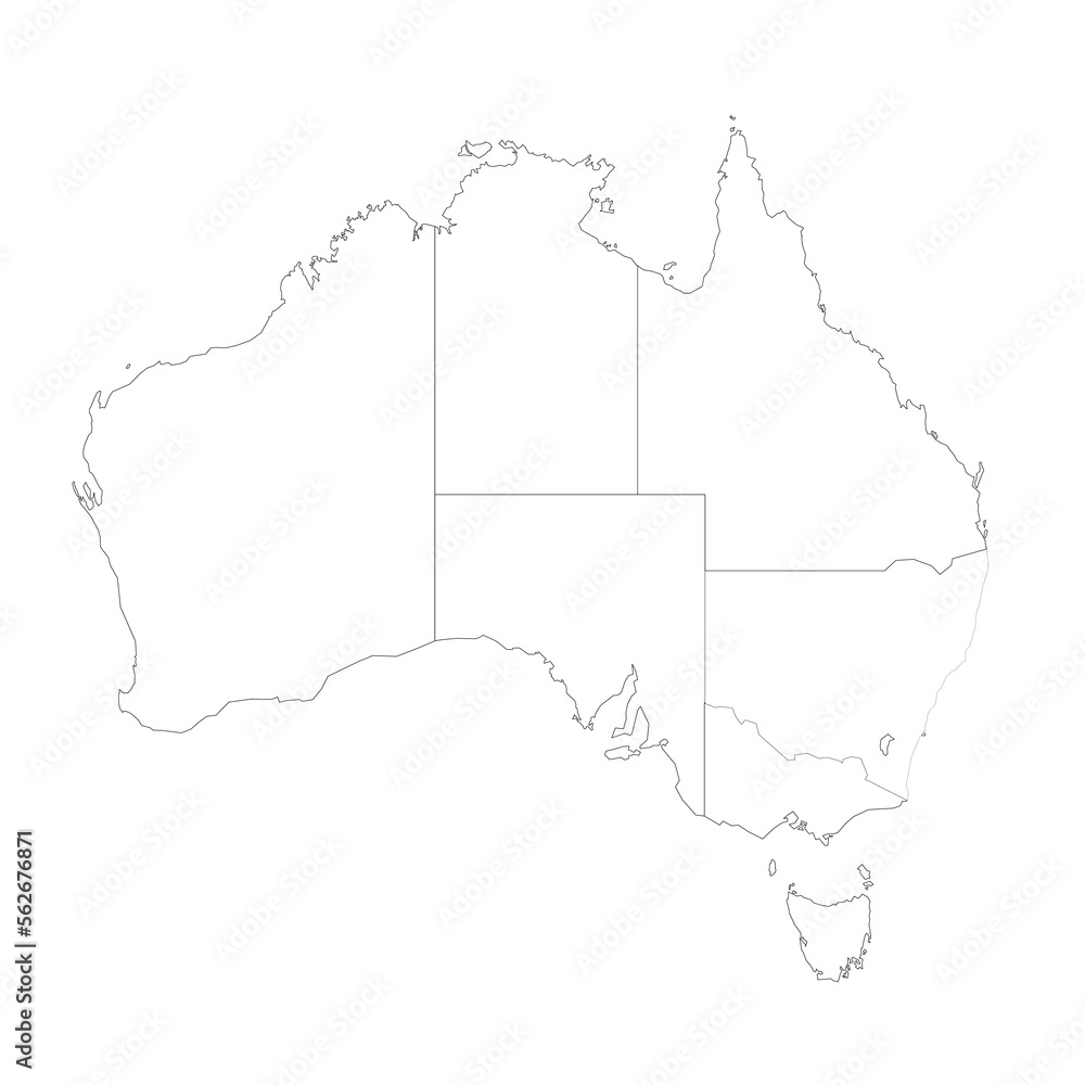 Fototapeta premium Australia political map of administrative divisions
