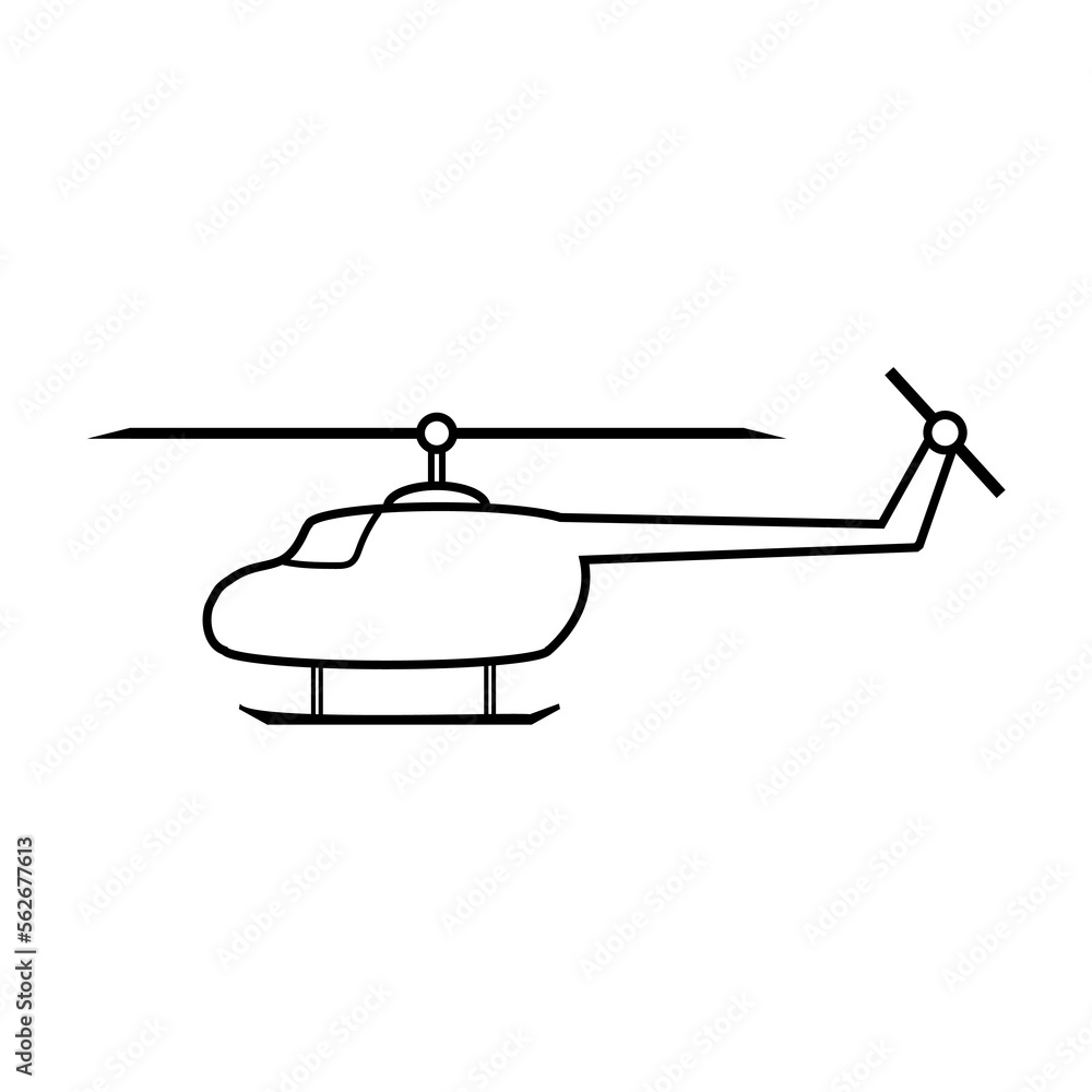 Helicopter icon on white. Helicopter icon on white.