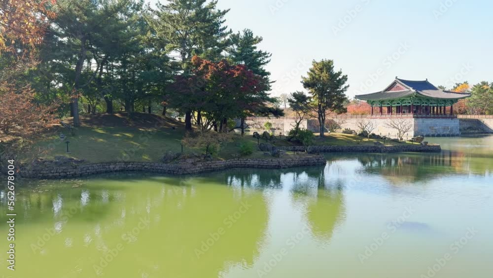 Gyeongju, South Korea: Famous Donggung Palace & Wolji Pond, trees in autumn colors - landscapes of East Asia Gyeongju, South Korea: Famous Donggung Palace & Wolji Pond, trees in autumn colors - landscapes of East Asia