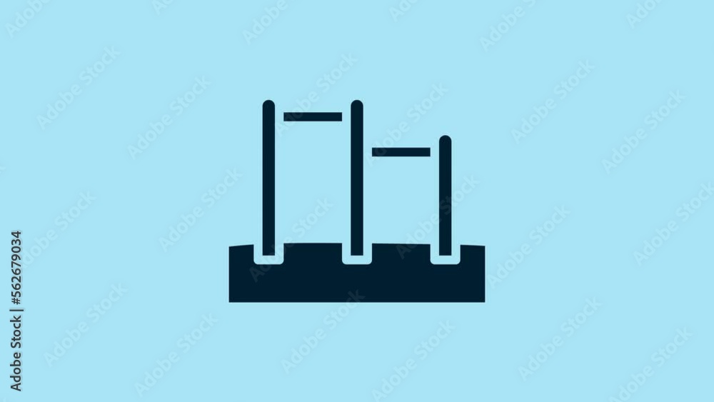 Blue Sport horizontal bar icon isolated on blue background. 4K Video motion graphic animation Blue Sport horizontal bar icon isolated on blue background. 4K Video motion graphic animation