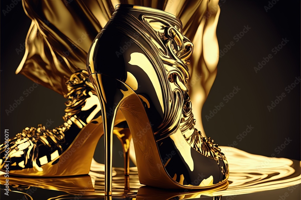 Black and Gold Ombré Heels | Heels, Black high heels, Black