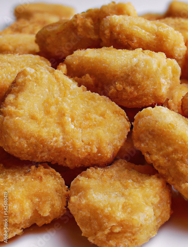 Close up of chicken nuggets created using generative ai technology © Future Vision