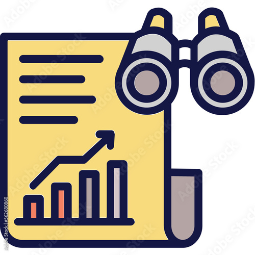 Binoculars, entrepreneurship Vector Icon
