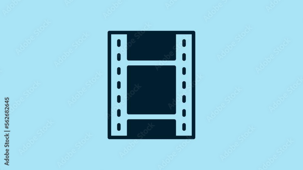 Blue Play Video icon isolated on blue background. Film strip sign. 4K Video motion graphic animation Blue Play Video icon isolated on blue background. Film strip sign. 4K Video motion graphic animation