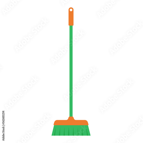 plastic broom flat logo icon vector illustration isolated on white background