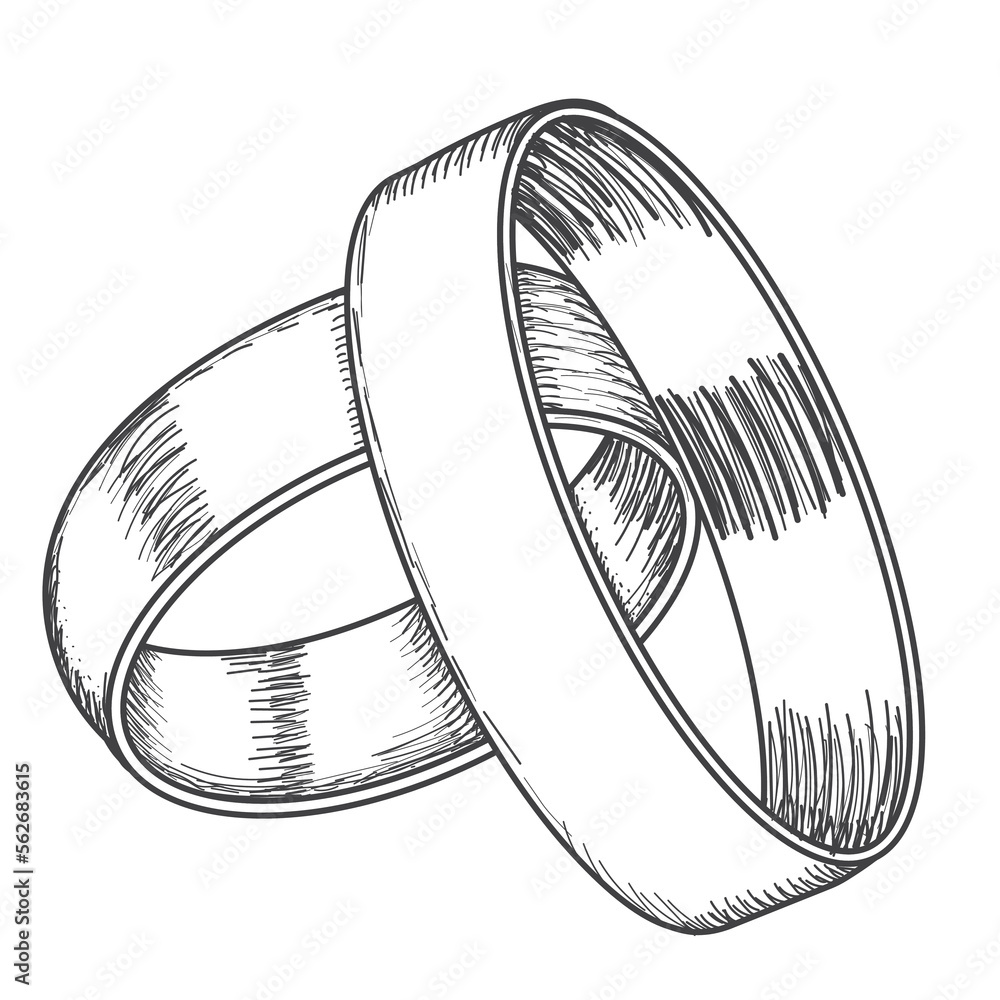 Illustration of line drawing a closeup of hands exchanging wedding rings.  Wedding couple hands. Groom put a wedd… | Wedding drawing, Line drawing, Line  art drawings