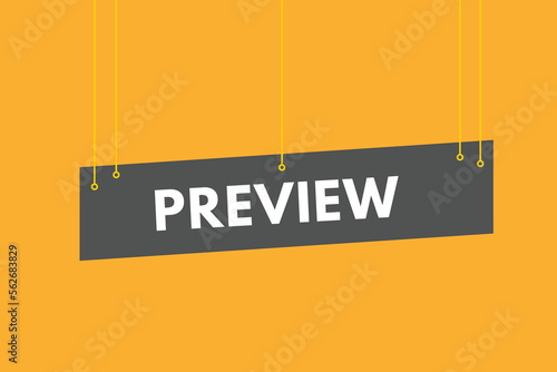 preview text Button. preview Sign Icon Label Sticker Web Buttons