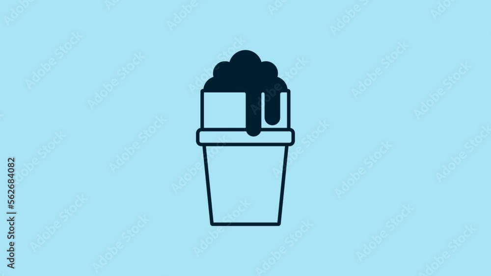 Blue Glass of beer icon isolated on blue background. 4K Video motion graphic animation Blue Glass of beer icon isolated on blue background. 4K Video motion graphic animation