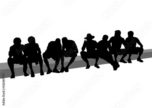 Young boys crowds on white background