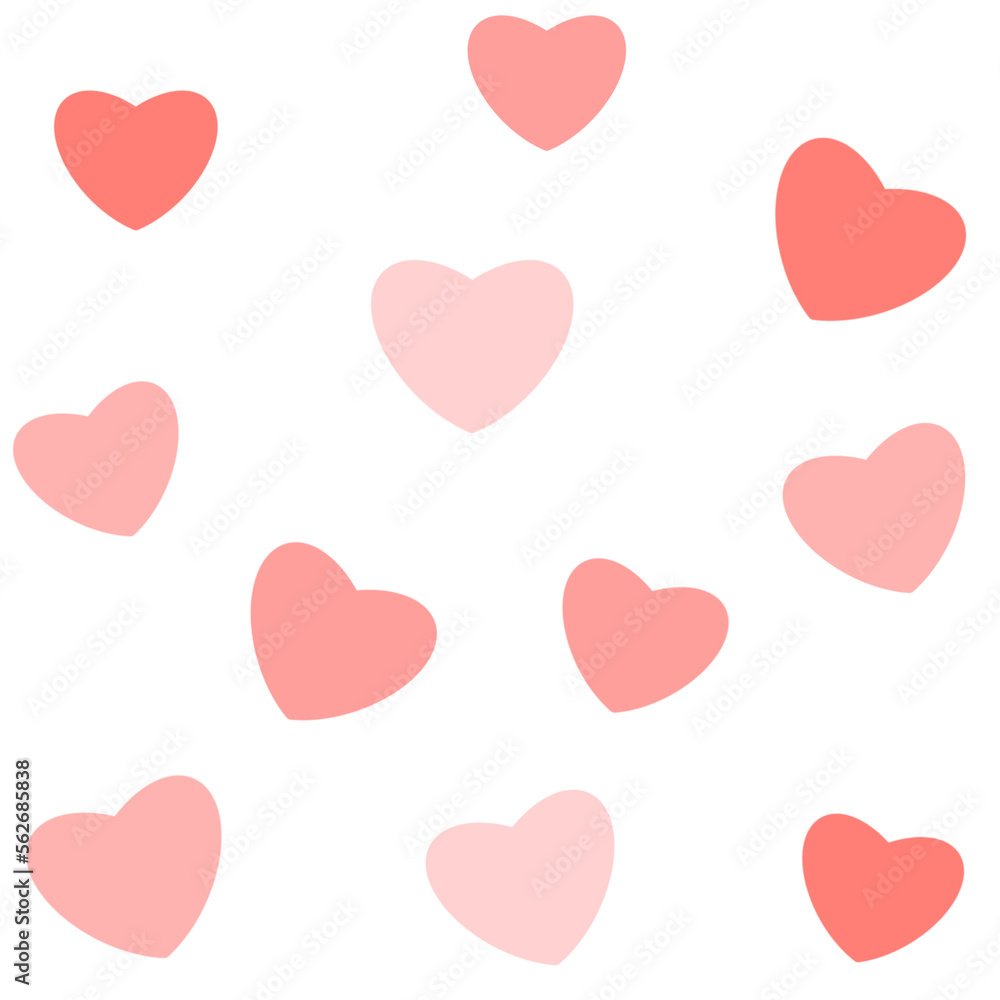 Pure Heart Valentine Pattern with Transparent Background