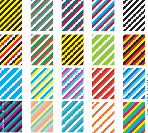 Striped vector backgrounds set of colorful zebra