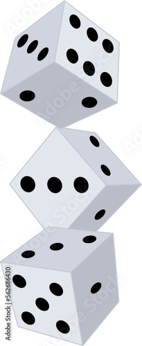 Hand drawn of dices icon , vector illustration