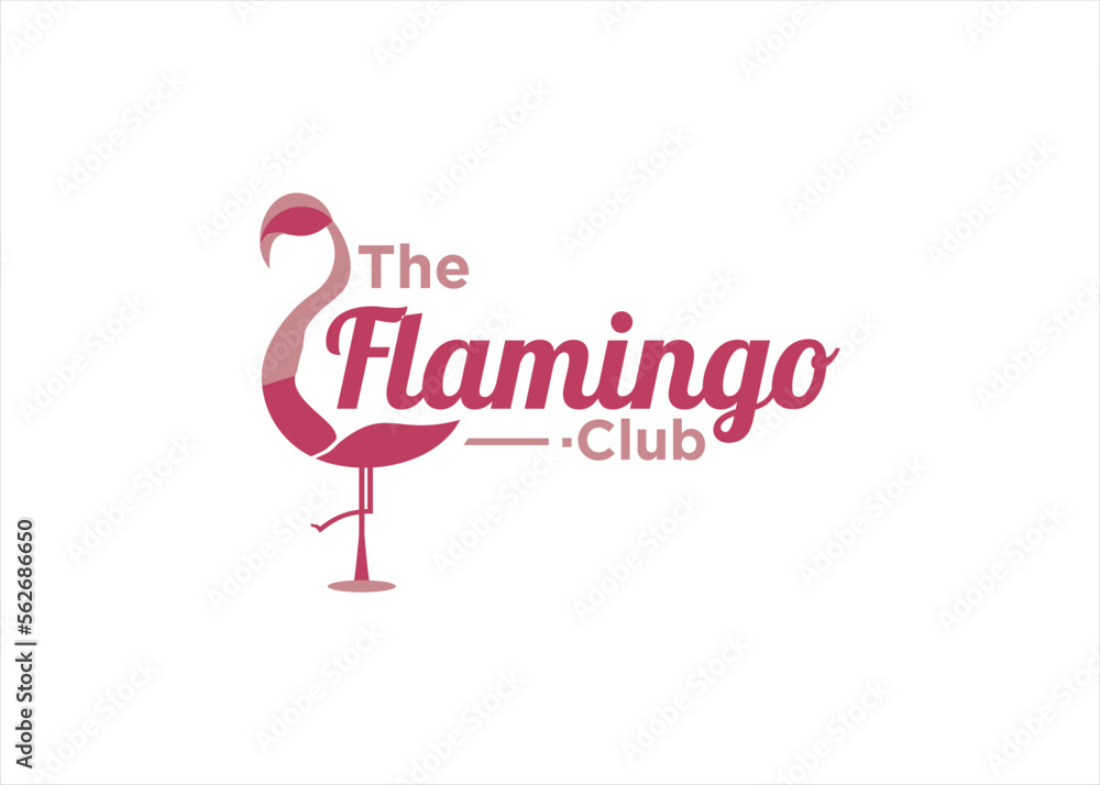 Fototapeta premium flamingo logo design simple line concept