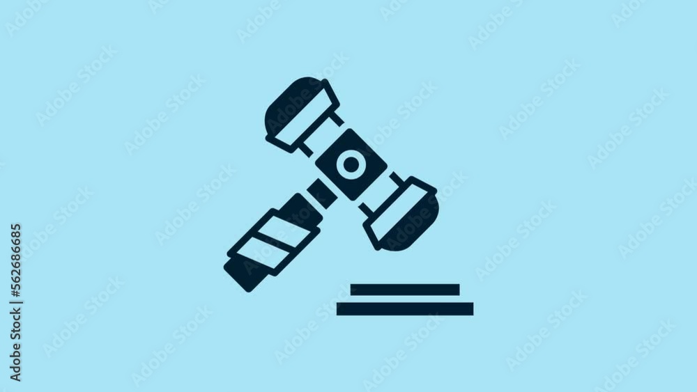 Blue Judge gavel icon isolated on blue background. Gavel for adjudication of sentences and bills, court, justice. Auction hammer. 4K Video motion graphic animation Blue Judge gavel icon isolated on blue background. Gavel for adjudication of sentences and bills, court, justice. Auction hammer. 4K Video motion graphic animation