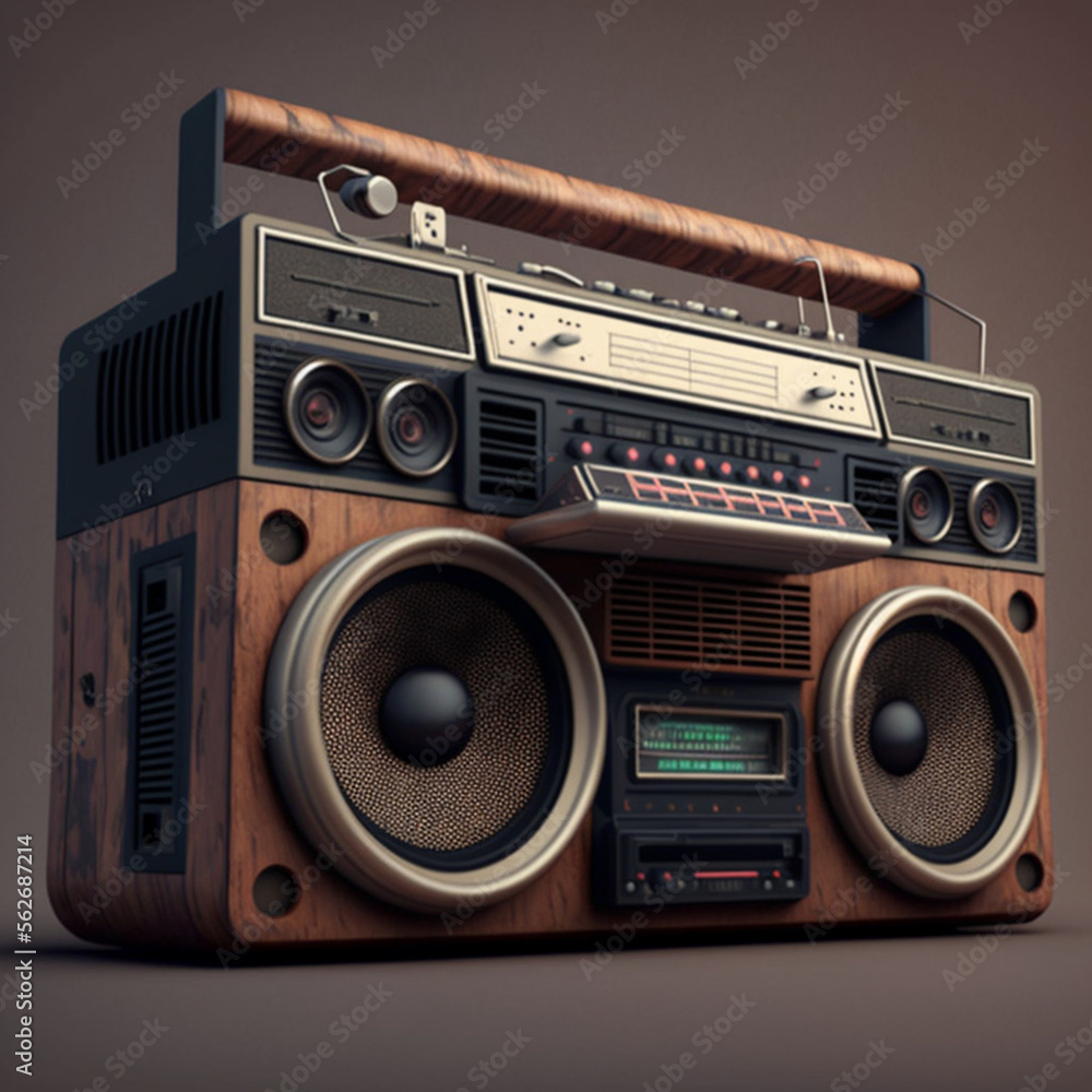 Retro sound system with speakers. Generative AI. Retro sound system with speakers. Generative AI.