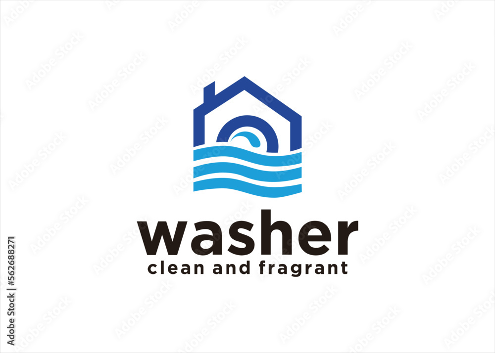 washer logo home cleaning service