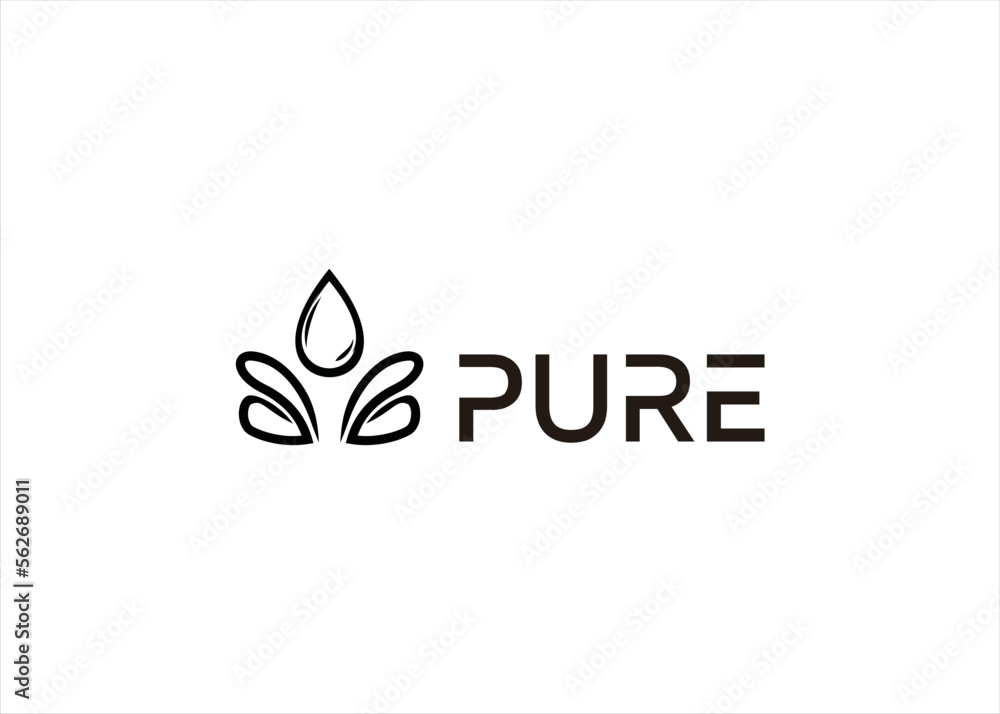 pure water oil logo leaf essential extract logo design symbol