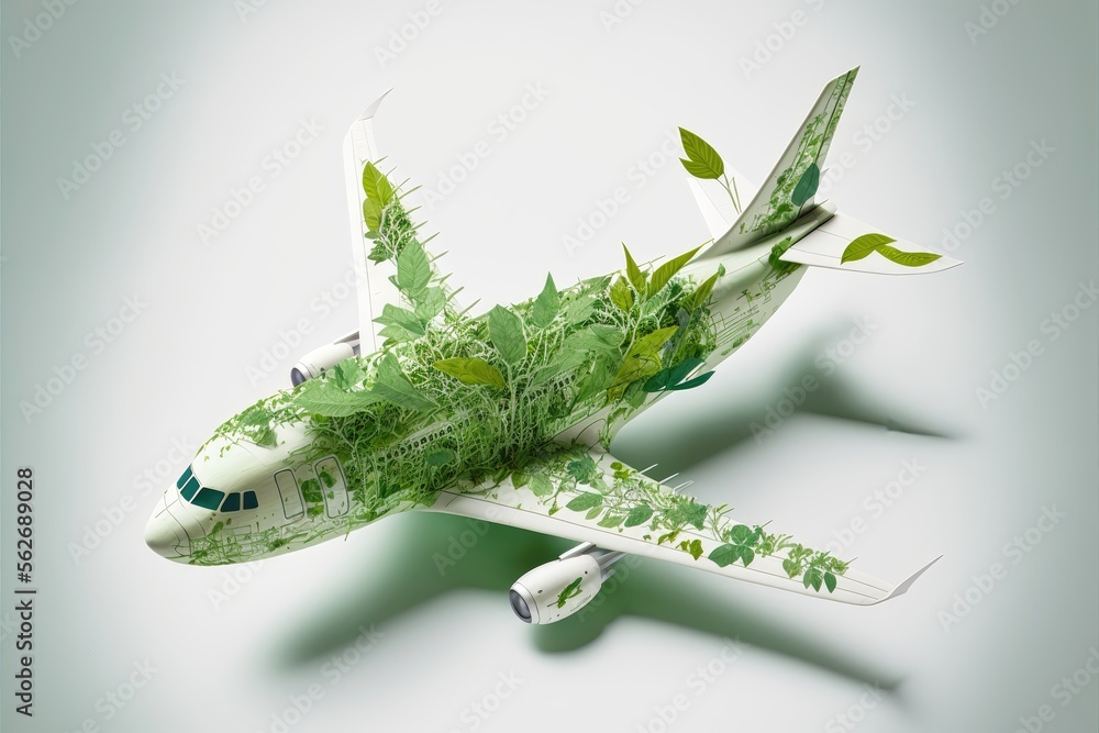 Generative AI blueprints of a miniature modern sustainable plane made ...
