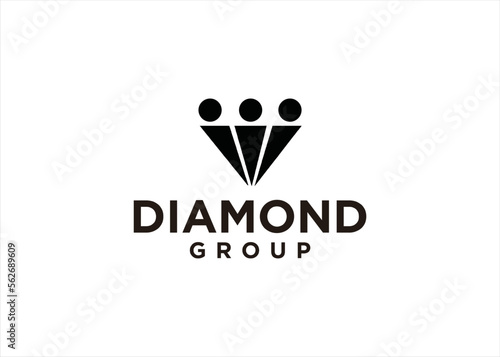 diamond logo human group icon luxury team jewelry concept