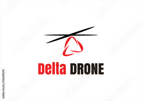 abstract drone flight logo delta triangle concept