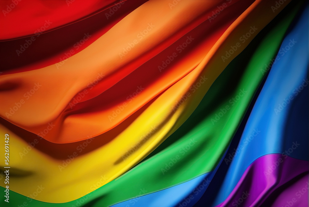 Gay LGBTQ rainbow colors flag pattern background - Generative AI