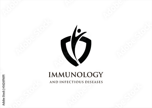 medical logo design immunology protection science healthy insurance concept