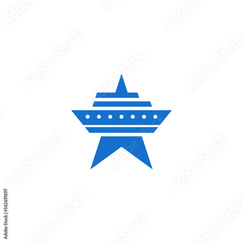 Ship combination with a star. Company logo design.