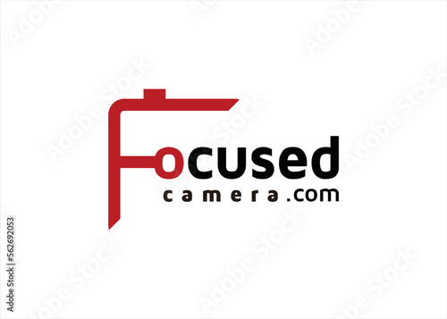 camera logo photography lens object focus eye studio design letter f concept