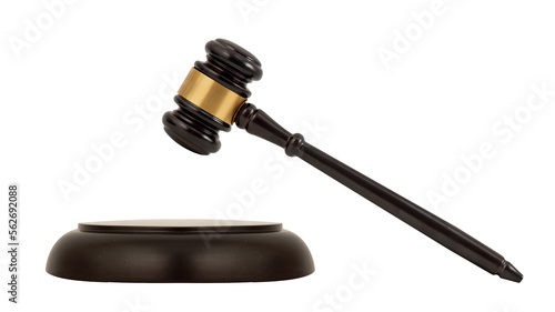 Judge gavel isolated on transparent background.