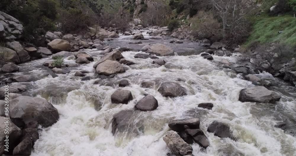 Kern River and Cow Flat Creek in. California. USA. Rocks and Stones, Flowing Water Kern River and Cow Flat Creek in. California. USA. Rocks and Stones, Flowing Water