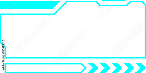 Blue abstract geometric frames technology futuristic interface hud vector design.	

