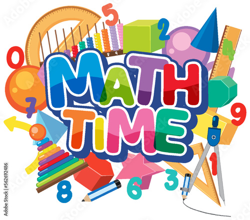 Math time text banner with math element