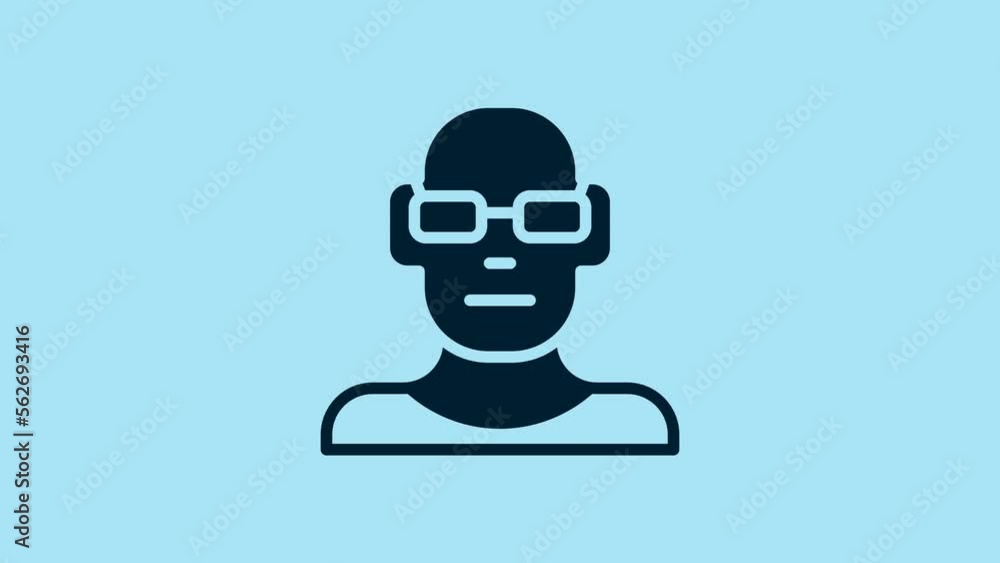 Blue Poor eyesight and corrected vision with optical glasses icon isolated on blue background. 4K Video motion graphic animation Blue Poor eyesight and corrected vision with optical glasses icon isolated on blue background. 4K Video motion graphic animation