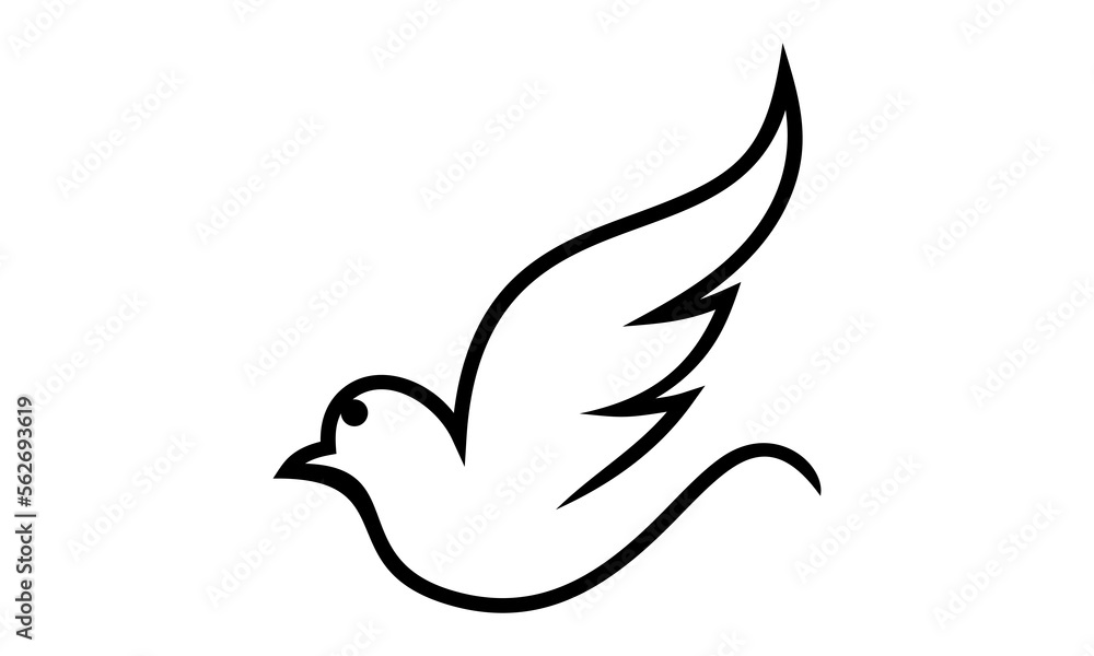 Obraz premium line art bird vector logo